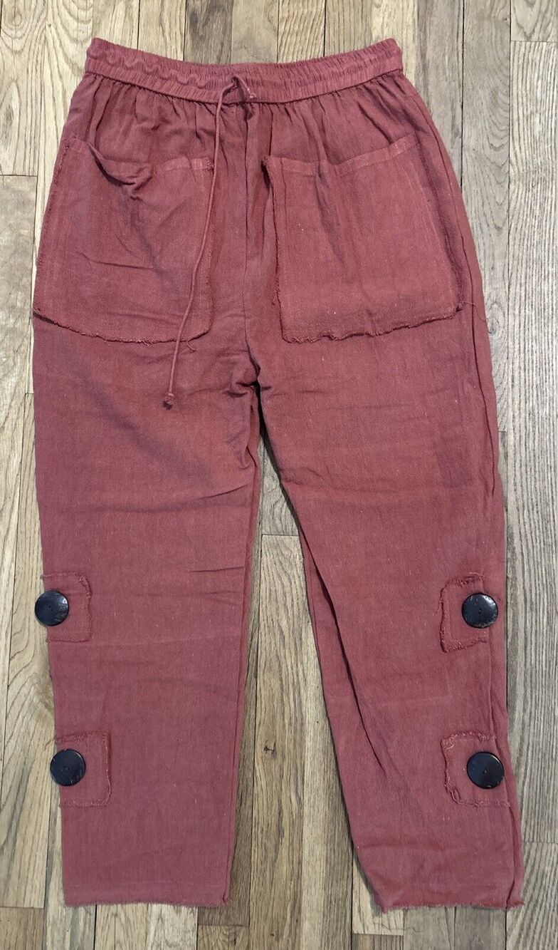 Women’s BELMA Terra Cotta 100% Cotton Pull On Pants Sz One Size Plus NWT *A3